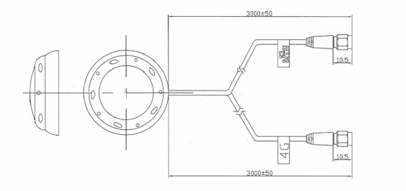 2-in-1 Adhesive Mount Combination Antenna with GNSS, 4G