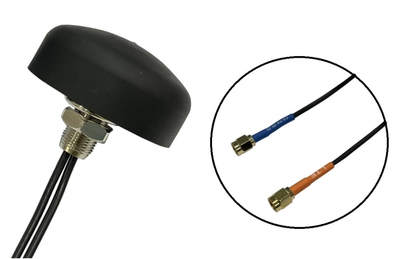 2 in 1 Combo Antenna, GPS GLONASS 2G 3G 4G LTE IP67 Outdoor Antenna with RG-174 cable SMA M RF Connector