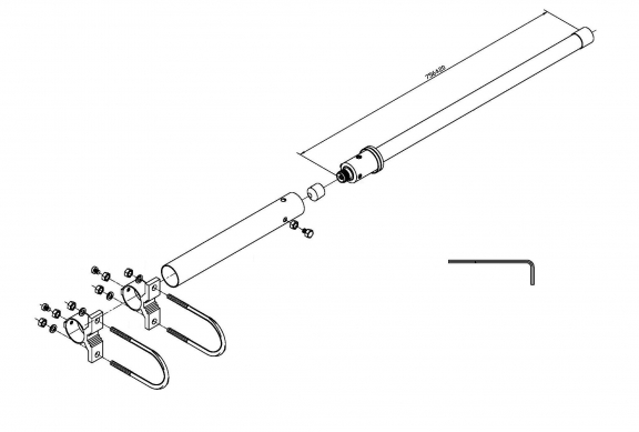 OMNI LTE Antenna, 690~960/1710~2170/2400~2700 MHz, N F